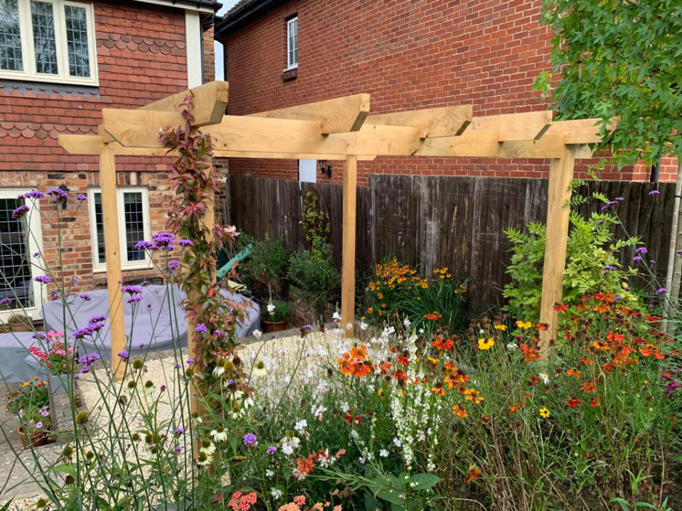 Tunbridge Wells garden new pergola and planting